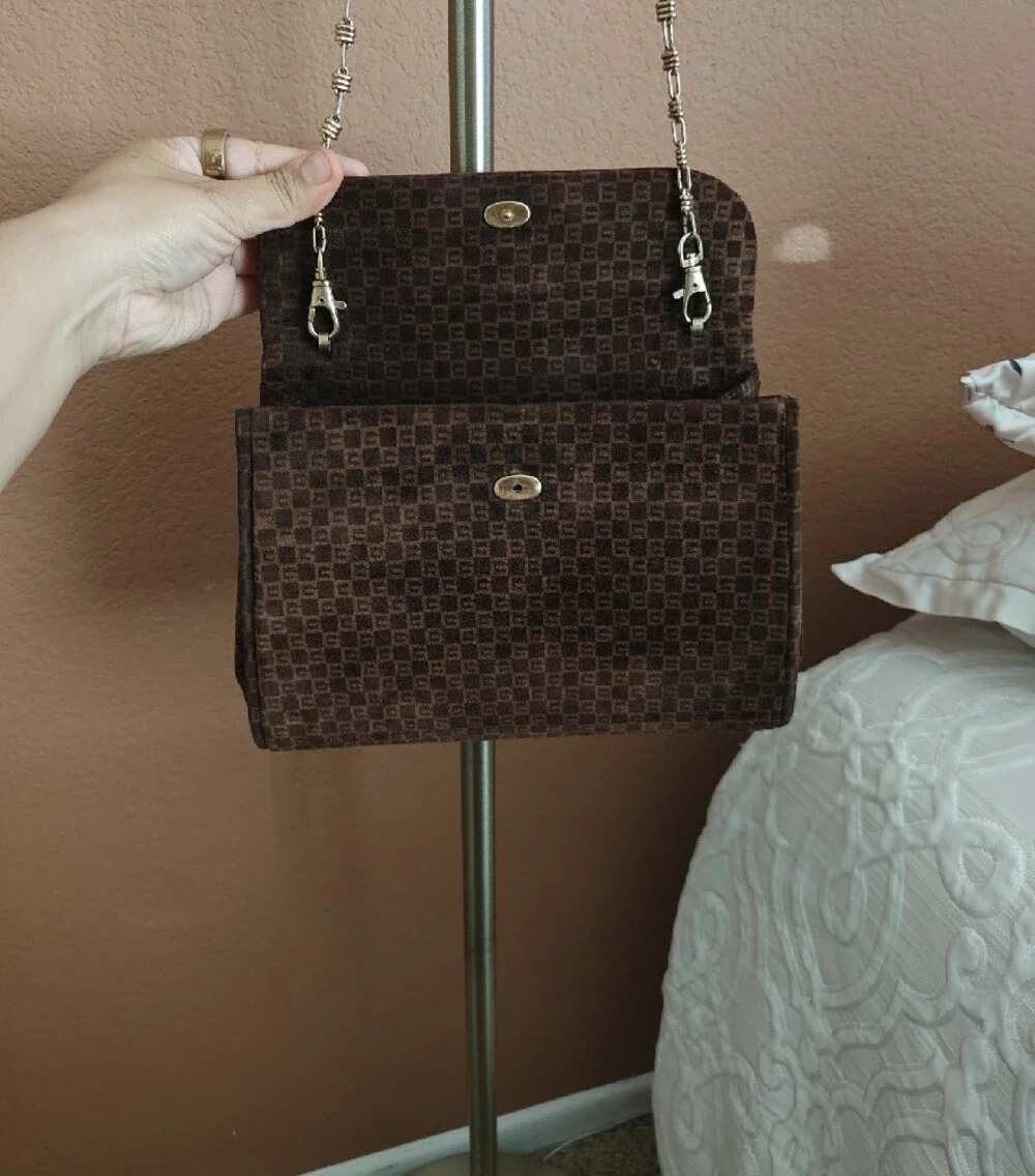 VTG Gucci Chain Sueded Brown Bag